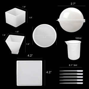 5 moldes de silicona DIY para resina, para hacer manualidades de resina, geodas, ágatas, posavasos artísticos, variedad de moldes de silicona para resina - Product Image 3