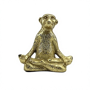 Golden Monkey Sculpture Figurine Contemporary Artistic Tabletop Decoration for Living Room Housewarming Gift home decor - Product Image 1