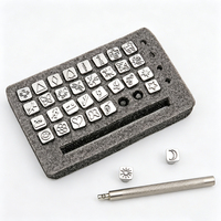 Kit de poinçonnage manuel pour cuir de 32 pièces avec poinçons en acier pour projets de maroquinerie DIY