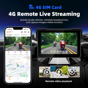 Carplay สำหรับมอเตอร์ไซค์ 7 นิ้ว กล้องมอเตอร์ไซค์ 7 นิ้ว 4G รีโมทสตรีมมิ่งสด IP67 กันน้ำ กล้องคู่ Car Play - Product Image 2