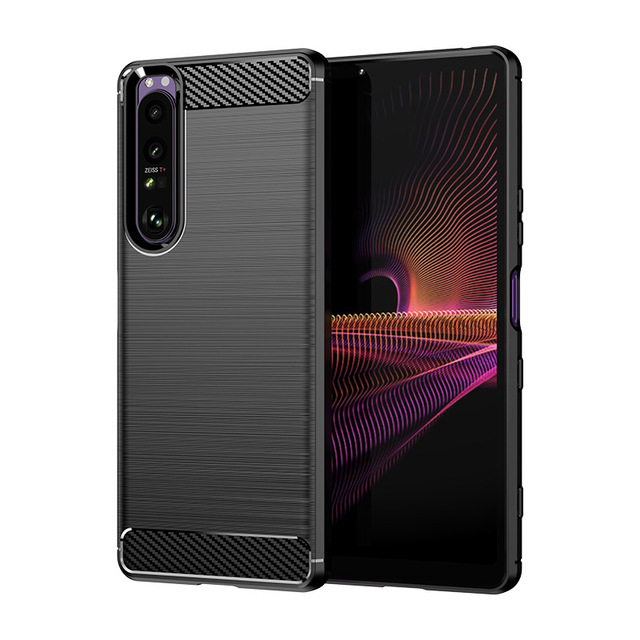 Drop-Resistant Silicone Soft Carbon Fiber Phone Case for Sony Xperia1II IIIIV 5 III XA2 Ultra