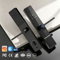 Sistema de Casa Inteligente KROVI B09 con Conexión WIFI, Cerraduras Inteligentes de Aleación de Aluminio, Opción de Almacenamiento de Datos en la Nube para Hogar y Oficina, Madera