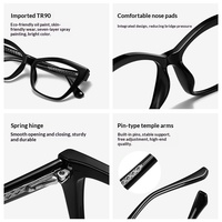 A10084 Lunettes de lecture anti-lumière bleue unisexe, monture intégrale surdimensionnée œil-de-chat à charnière à ressort, effet amincissant, tendance, vente en gros