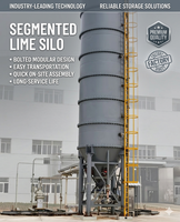 Silo Bubuk Kapur dengan Konveyor Sekrup, Pengumpul Debu, Palu Udara, dan Sensor Level untuk Pengisian Bubuk Otomatis