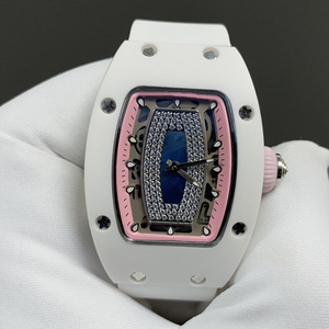 Montre automatique pour femme avec boîtier en céramique, cadran serti de diamants et bracelet en silicone, montre-bracelet de luxe tendance pour femmes - Product Image 2