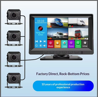 Monitor de Marcha Atrás Universal con DVR AHD de 4 Cámaras para Cosechadora Agrícola, Pantalla de 7.0 Pulgadas, Impermeable, 12V/24V, con División Cuádruple y Resolución 1080p