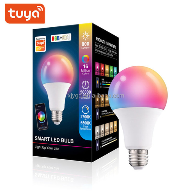 Tuya Smart Dimmable LED Bulb 15W E27 RGB CW WW Color Changing Spotlight AC 85 265V for Home Bright Lighting