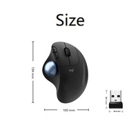 Souris sans fil Logitech ERGO M575s 3D Mini Trackball avec rétroéclairage LED Noir/Blanc