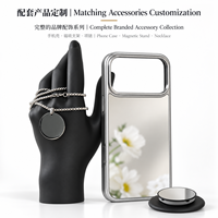 Ensemble cadeau promotionnel haut de gamme avec coque de téléphone personnalisée avec protection UV, support magnétique N52 et collier en acier inoxydable