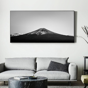Peinture sur toile de paysage <span class=keywords><strong>Fujisan</strong></span> noir et blanc, peinture murale moderne de grande taille avec des montagnes pour la décoration du salon, à suspendre - Product Image 3