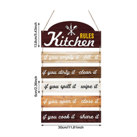 Panneau de cuisine en bois rustique cadre en bois, 1 pièce, règle de cuisine, décoration murale de cuisine