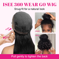Nouvelle perruque frontale 360 Full Lace avec cordon de serrage invisible, pré-coupée, pré-épilée, prête à porter, sans colle, en cheveux humains pour femmes
