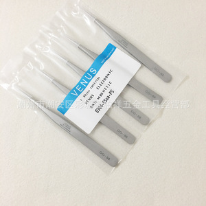Pinzas de acero inoxidable antimagnéticas esmeriladas VENUS, pinzas curvadas 7SA, pinzas de precisión para reparación de relojes - Product Image 4