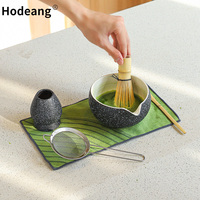 Ensemble de thé matcha 7 pièces avec bol en céramique, fouet en bambou, cuillère, support, tamis en acier inoxydable, boîte cadeau