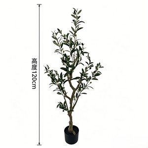  Knock Down Olive Tree Artificial Plant | Space <b>Saving</b> Faux Topiary Tree in <b>Pot</b> for Living Room Office | Easy Setup - Product Image 2