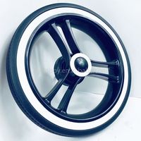 Roue de poussette de 11 pouces en plastique PU, dureté 70-75A, capacité de charge de 35 kg pour poussette de bébé