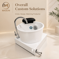 Bassin de spa en acrylique mobile pour pieds-Surf à lumière LED colorée, jets en acier inoxydable et piscine de thérapie de manucure des ongles