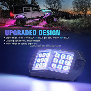 6 8 12 vỏ RGB <span class=keywords><strong>LED</strong></span> Rock đèn góc rộng bevel nhiều màu neon Bộ dụng cụ chiếu sáng cho xe Jeep off-road xe tải UTV ATV rzr - Product Image 2