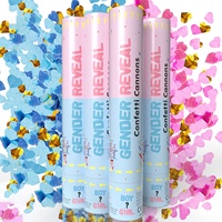 Canon à Fumée et Confettis pour Révélation du Sexe, Canon Holi Écologique, Facile à Utiliser pour Annonce de Bébé, Fournitures de Fête