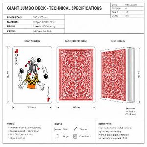 Baraja de <span class=keywords><strong>Tarot</strong></span> y Cartas Gigantes Jumbo 6X Tamaño Estándar Premium 28x20cm, Mazo de Póker Portátil con Logotipo Personalizado para Fiestas y Espectáculos - Product Image 3