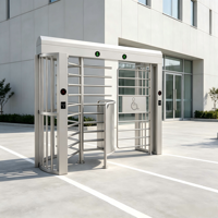 Tourniquet pleine hauteur en acier inoxydable 304 avec support pour plusieurs dispositifs de reconnaissance et anti-escalade pour lieux publics