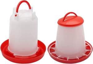 1.5kg mangeoires automatiques rouges pour poussins mangeoire à volaille pour poulet canard caille mangeoire à poulet en plastique - Product Image 3