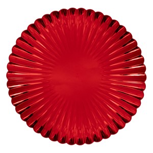 ASSIETTE DE SERVICE EN PLASTIQUE DIAM. 33CM ROUGE BRILLANT/MAT - Product Image 1