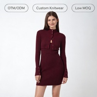 Ensemble décontracté deux pièces pour femme, jupe tricotée rose au-dessus du genou, motif uni, séchage rapide, écologique, offre ODM