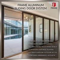 Système de porte coulissante en aluminium à économie d'énergie CMECH, accessoires haut de gamme, multi-rails, verre à faible émissivité à l'argon pour bâtiments durables