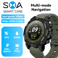 SMA G6 Active 2 Sport Smart Watch Fitness Tracker untuk Android dan iPhone, 44mm, Baterai 15 Hari, Tahan Air, Peta GPS
