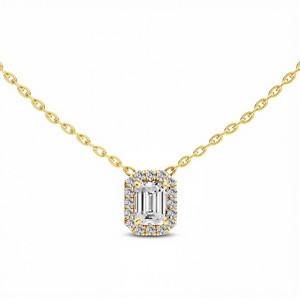 Colgante de Diamante Cultivado en Laboratorio con Corte Esmeralda de 0.50 Quilates para Mujer, Color VVS VS EF, Plata de Ley 925, Oro de 10KT 14KT 18KT, Joyería Fina - Product Image 1