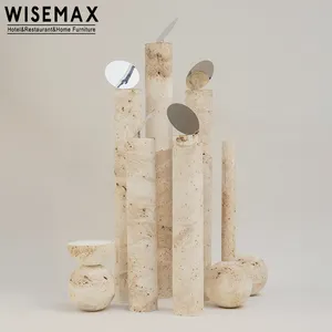 WISEMAX Wabi sabi предметы домашнего декора винтажные бежевые Травертиновые украшения травертин стендовые статуи и скульптуры для гостиной