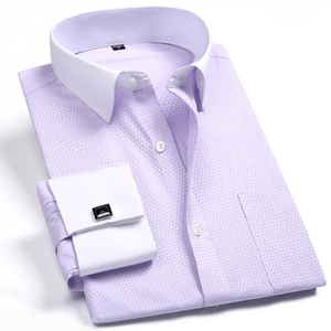 Nouvelle Arrivée Chemises en Coton à Manches Longues pour Hommes, Chemises Formelles de Costume d'Affaires à Poignets Mousquetaires - Product Image 6