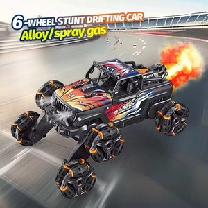 Voiture RC de cascade 4x4 en alliage à double commande 2.4G, avec huit ou six roues, bras oscillant, télécommande, fonction pulvérisation et lumières - Product Image 3