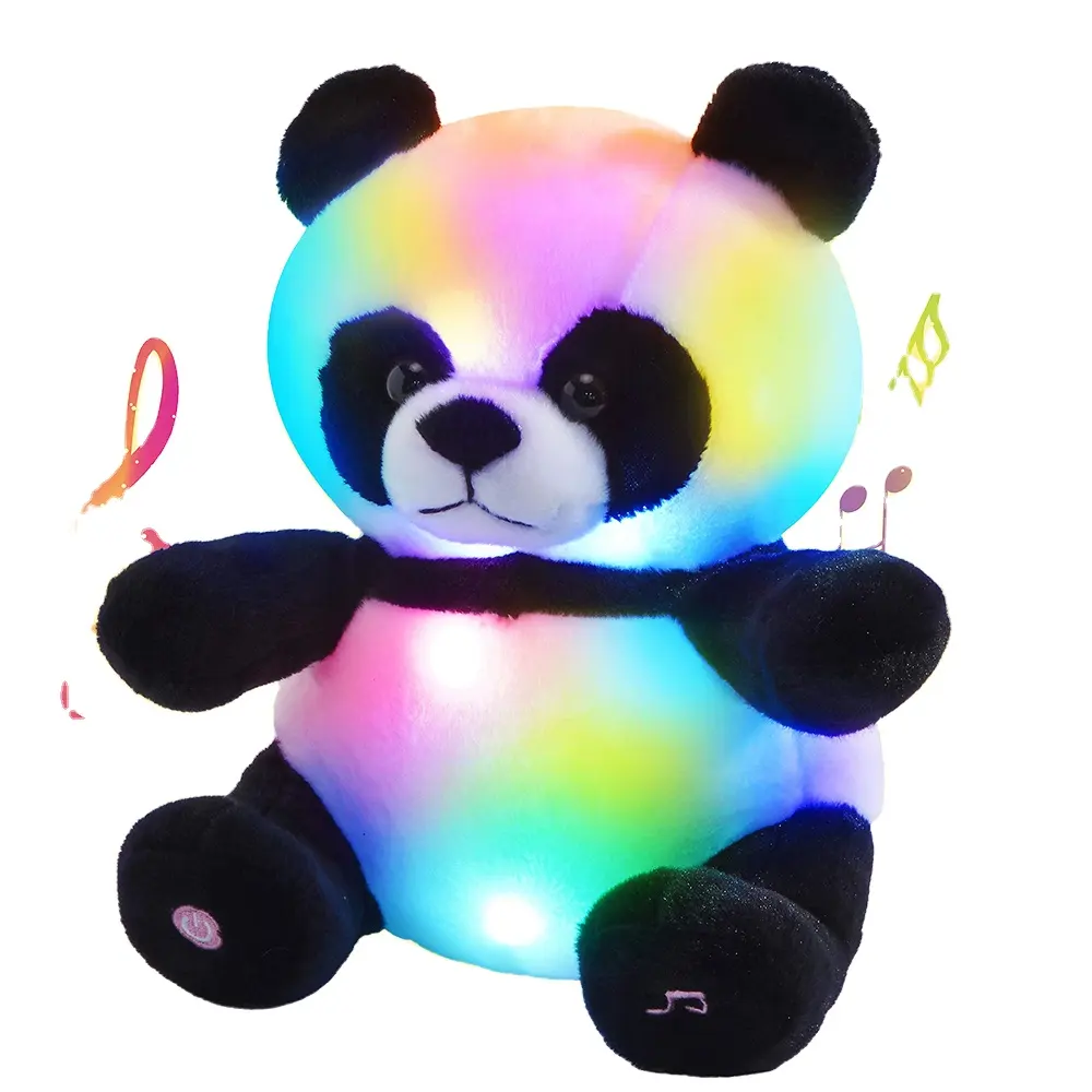 Benutzer definierte LED Panda Kuscheltiere Glow Soft Plüschtiere Leuchten im Dunkeln Schlafens zeit mit Nachtlicht Musik weißes Rauschen Maschine Baby