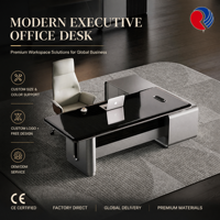 Bureau de direction, table de patron, mobilier de bureau moderne, bureau de luxe pour directeur d'entreprise