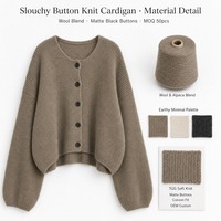 Maßgefertigte OEM Rundhals-Strickjacke mit Knopfleiste für Damen, Lässiger Oversize-Schnitt, Großhandel mit Niedriger Mindestbestellmenge, Musterlieferung