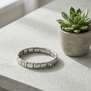Pulsera Modular de Acero Inoxidable con Eslabones Italianos en Forma de Estrella, Joyería de Moda Unisex - Product Image 4