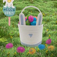 Usine En Gros Enfants Lapin De Pâques Panier HandmadeCotton Corde Panier De Rangement Pâques pour Enfants Bleu Bonbons Sac Paniers