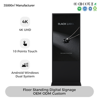 Pantalla LCD de 43, 49, 55 y 65 Pulgadas, Tótem Digital de Pie para Interiores, Kiosco Electrónico con Pantalla Táctil, Exhibición Publicitaria para Tiendas Minoristas