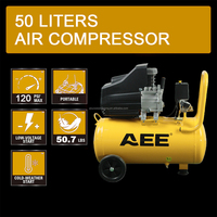 Compresor de Aire Portátil de Alta Presión de 50 Litros para la Industria General, Accionamiento Directo por Corriente Continua, con Motor de 2.5 HP