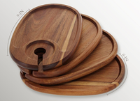 Ensemble de quatre plateaux à apéritif en bois créatifs, plateau à fromage avec porte-verre à vin, nouvelle assiette décorative en bois, personnalisable