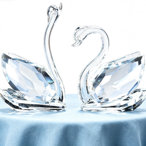 Venta al por Mayor de Adornos de Cisnes de Cristal Transparente, Pequeños Animales de Cristal, Cisnes Dobles, Regalos para Fiestas y Eventos, Personalizados - Product Image 3