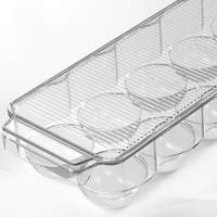 Conteneur à œufs pour réfrigérateur avec couvercle et poignée, support à œufs empilable transparent pour le rangement et l'organisation de la cuisine