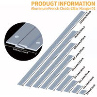 Support mural en alliage d'aluminium en forme de Z pour cadres photo, tableaux et panneaux de placards