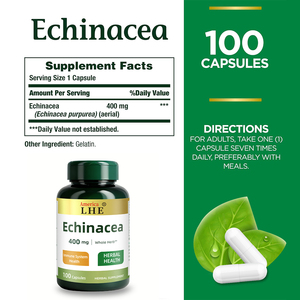 Cápsulas de Equinácea 400mg 100 Unidades, Suplemento Herbal para el Apoyo del Sistema Inmunológico, Refuerzo Natural de la Inmunidad, Alta Potencia, Sin GMO - Product Image 3