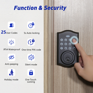 Serrure de porte électronique numérique biométrique SINOVO avec clavier à code, entrée sans clé, poignée de porte intelligente - Product Image 2