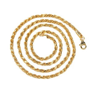 Collana a catena in corda in argento Sterling 925 di alta qualità placcato oro Twist oro rosa catena da uomo Rapper catena gioielli - Product Image 1