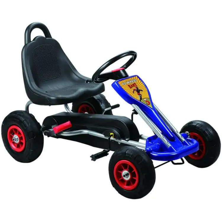 Rueda alimentada Go Kart para niños, coche a Pedal para niños, rueda de aire al aire libre, azul