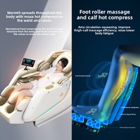 Fauteuil de massage en pierre de jade, airbags complets pour le corps, boules rotatives fixes, oreiller en forme de U, rouleau pour les cuisses, les jambes et les pieds, chauffage, Bluetooth, commande vocale IA